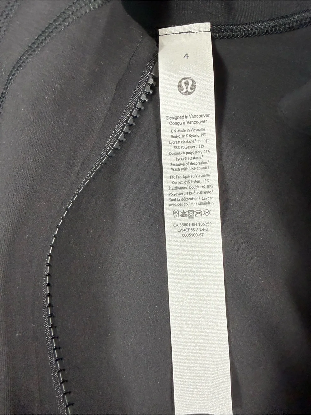 lululemon athletica Black Fitted Define Jacket Nulu with Sleeve Logo